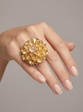 Load image into Gallery viewer, The Ave Dahlia Ring - Rose Quartz